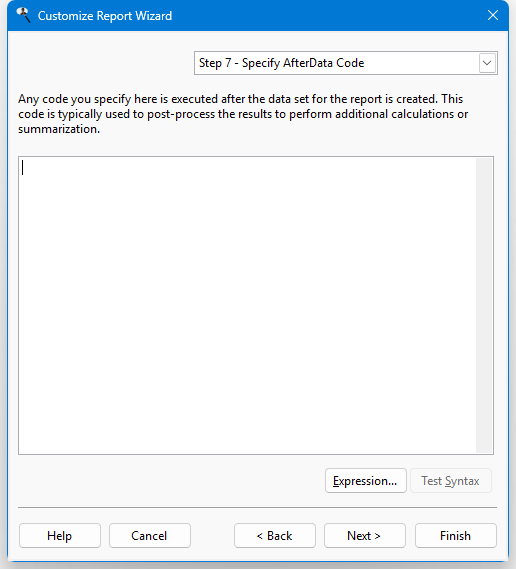 Customizing the Report Execution - Stonefield Query